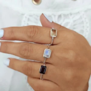 Anillo rectangular cristal