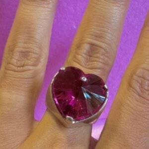 Anillo corazon macizo cubic rosa