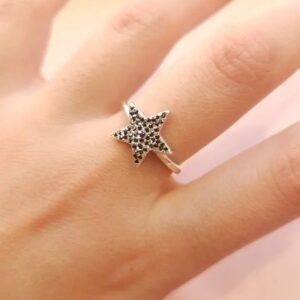 Anillo estrella cubics azules