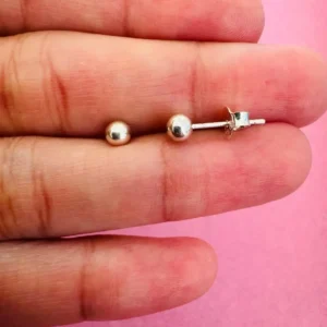 Aros pasante bolita de plata N 1