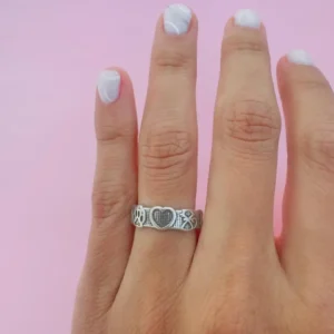 Anillo huellita corazon gatito