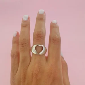 Anillo corazon calado