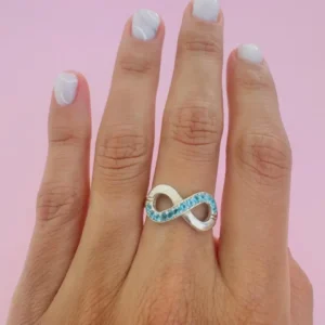 Anillo infinito strass celeste