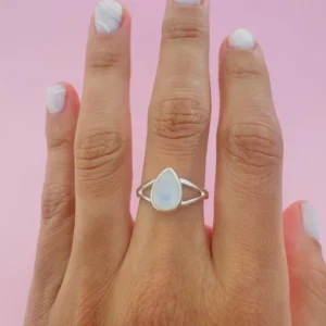 Anillo gota cristal nacar
