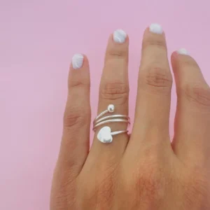 Anillo lazo corazon y bolita