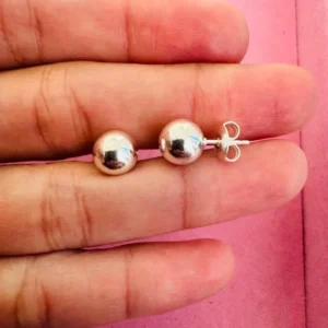 Aros pasante bolita plata N 6