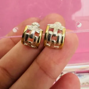 Aros pasante con double oro