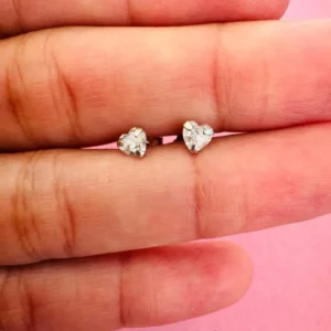 Aros pasante corazon mini cubic