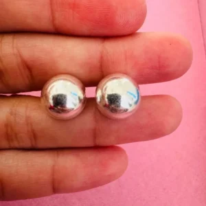 Aros pasante bolita plata N 8