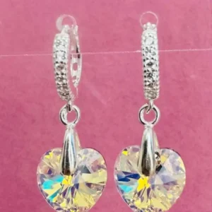 Aros argollita cubic corazon sw bco