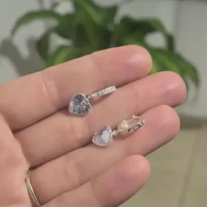 Aros argollita dije corazon cubic