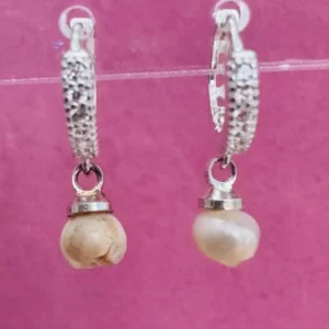 Aros argollita cubic dije perla