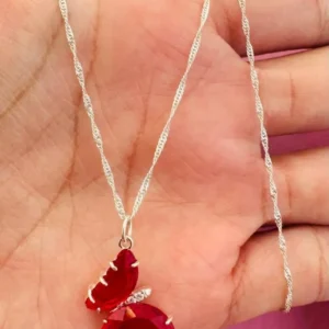 Cadenita dije mariposa roja