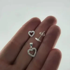 Aros + dije corazon