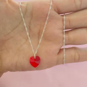 Cadenita dije corazon rojo