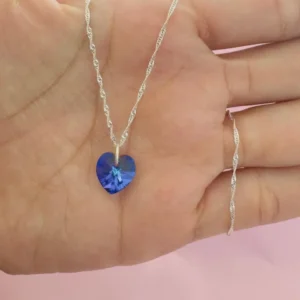 Cadenita dije corazon azul
