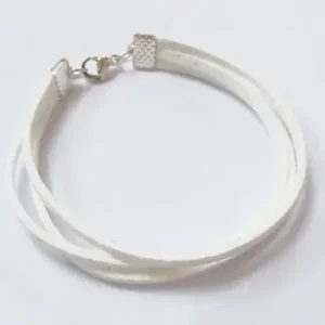 Pulsera gamuza blanca
