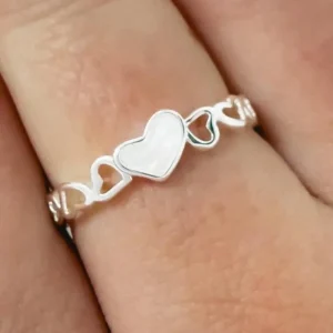Anillo corazon nacar