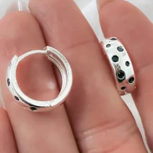 Aros argollita circulos negros