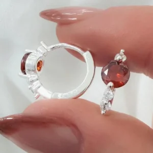 Aros argollita cubic rojo