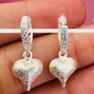 Aros argollita dije corazon diamantado