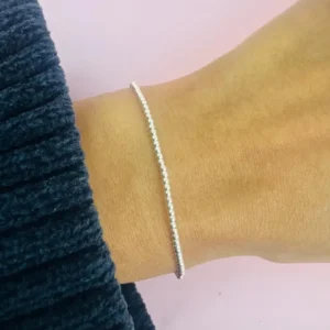 Pulsera elastizada bolitas de plata 1.8