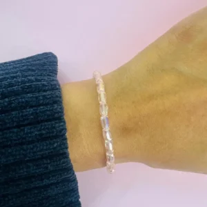 Pulsera elastizada cristal de roca tubo